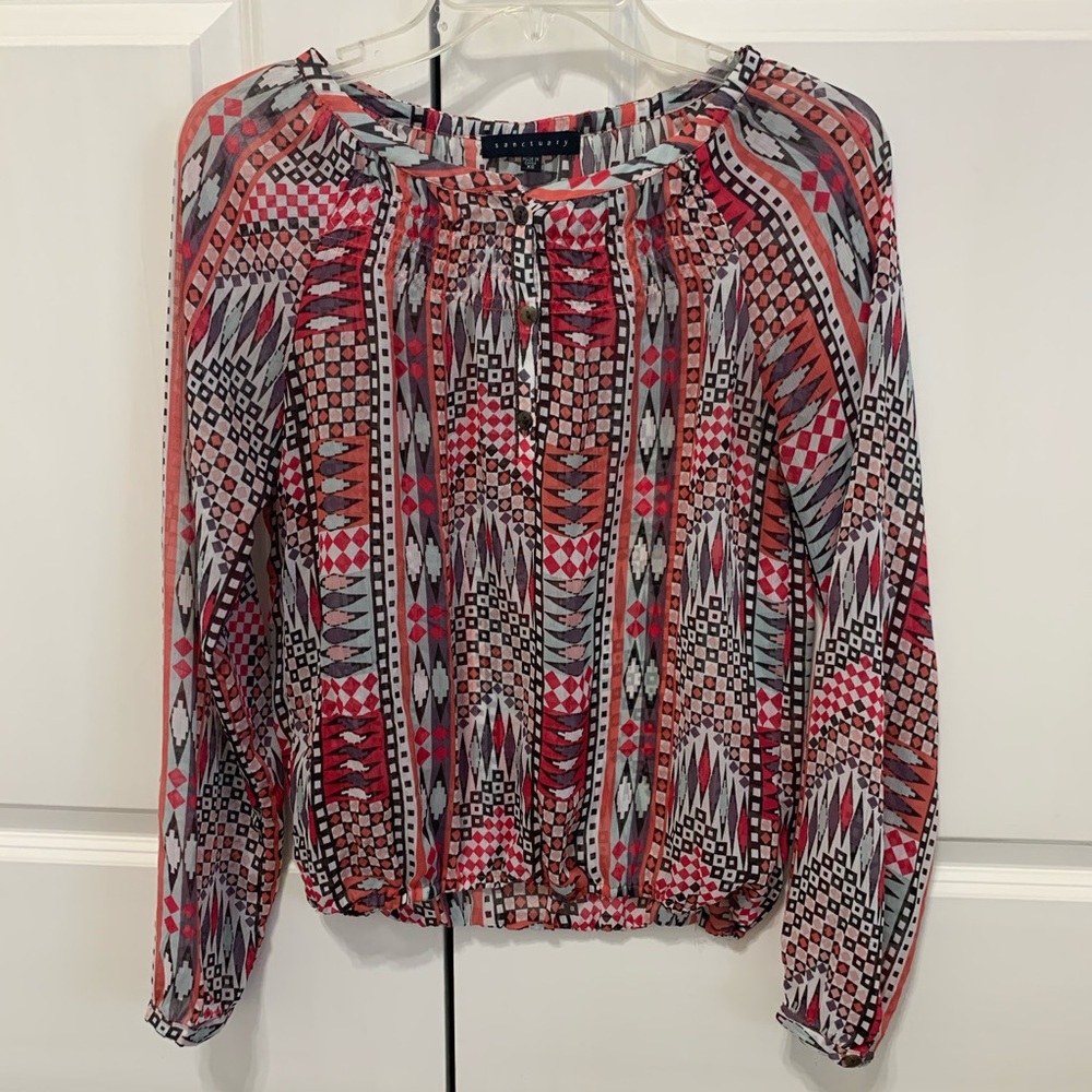 Sanctuary Aztec Print Blouse